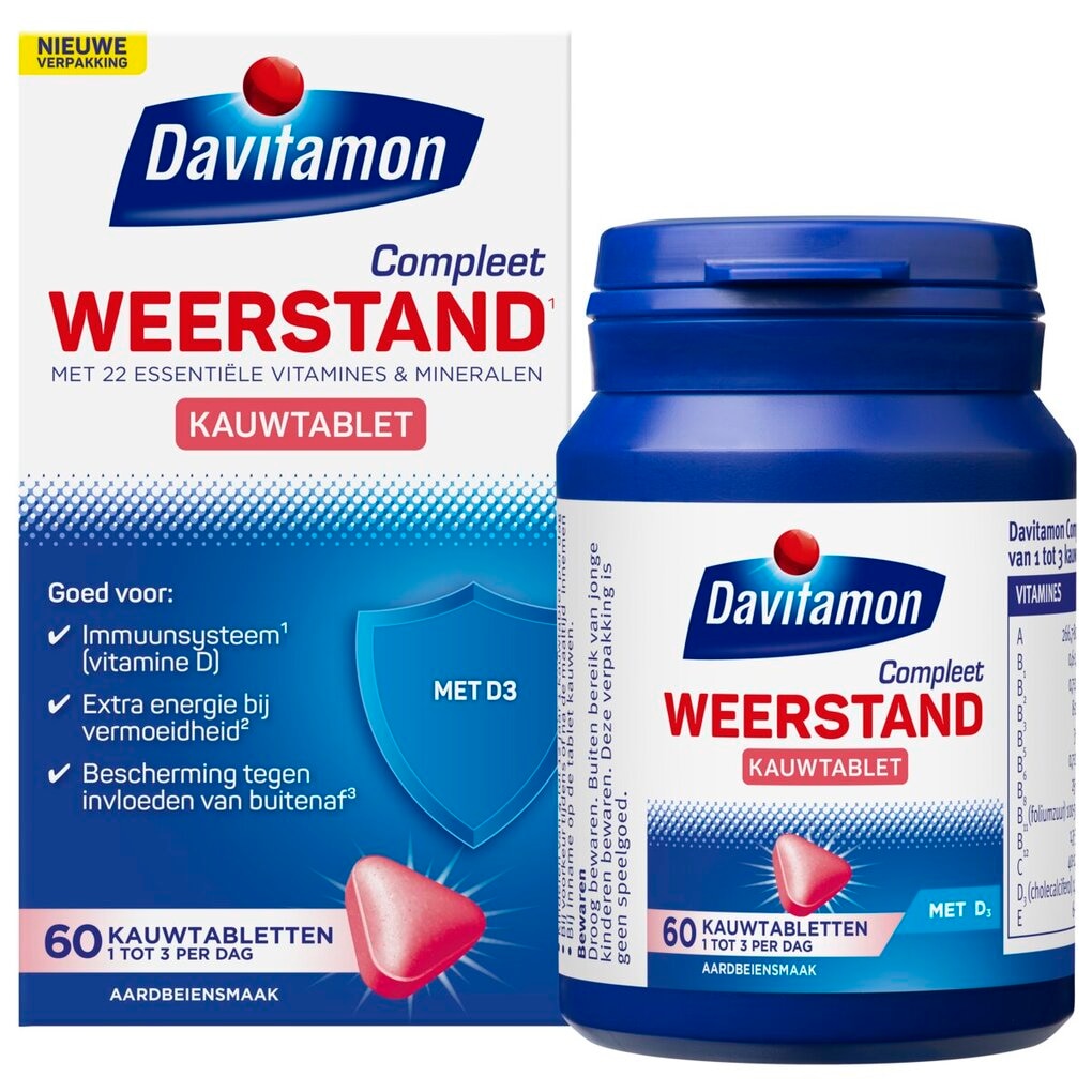 Davitamon Compleet Weerstand Aardbei Kauwtabletten