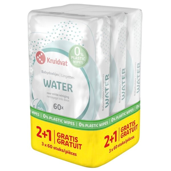 Kruidvat Water Plasticvrije Babydoekjes