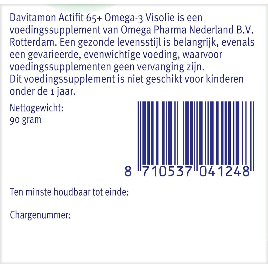 Davitamon Actifit 65+ Omega-3 Visolie Multivitamine & Mineralen Capsules