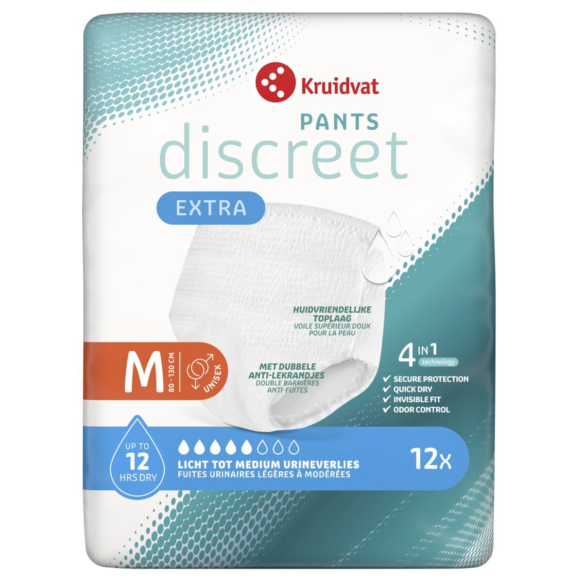 Afbeelding van Kruidvat Discreet Unisex Incontinentiebroekjes - mt M