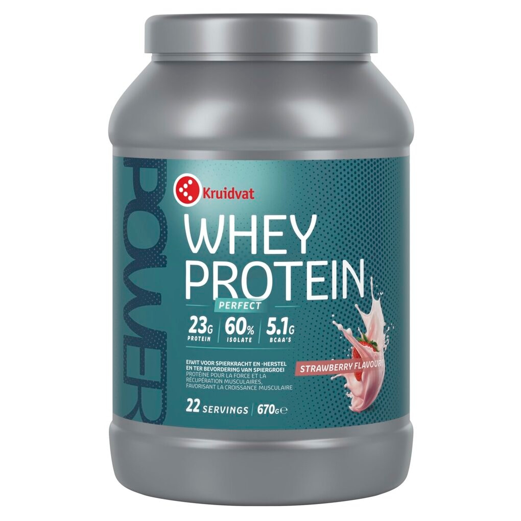 Kruidvat Perfect Whey Protein met Aardbeismaak