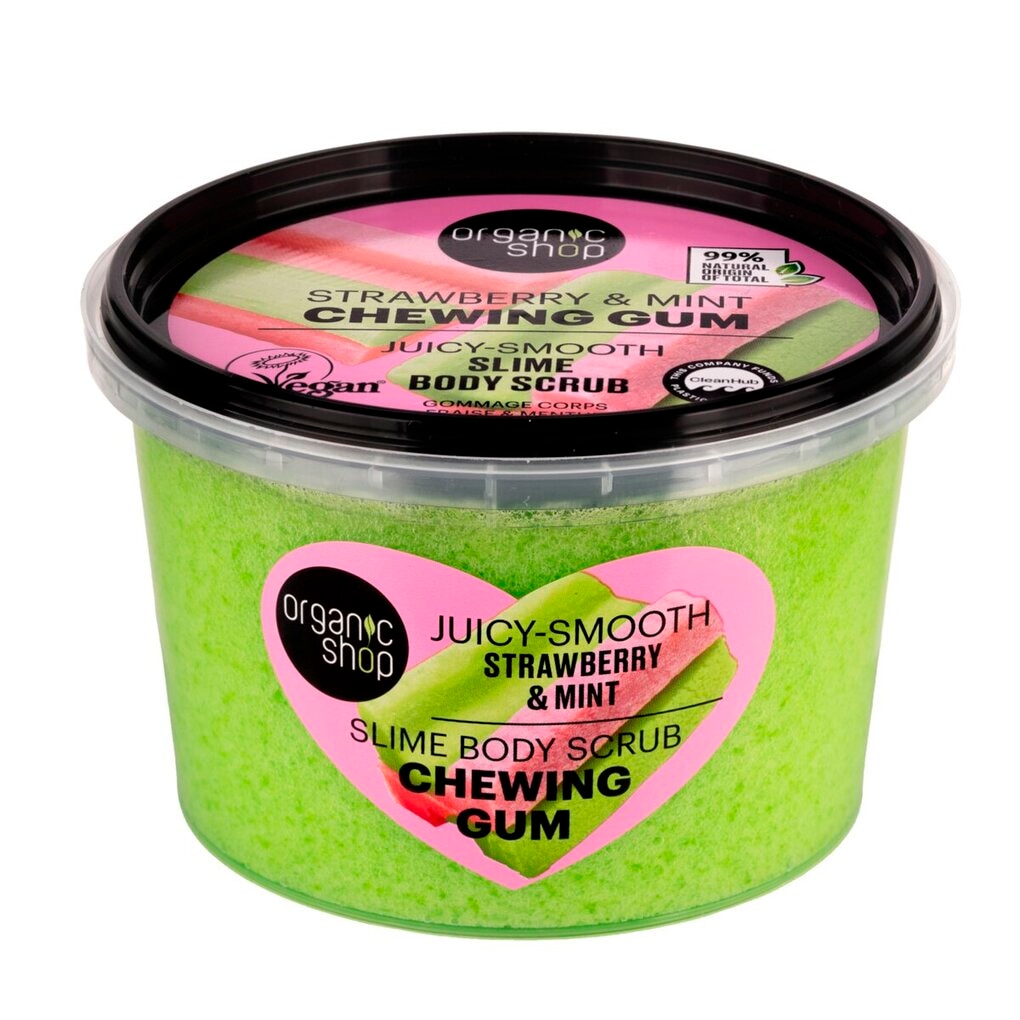 Organic Shop Strawberry & Mint Chewing Gum Juicy-Smooth Slime Bodyscrub