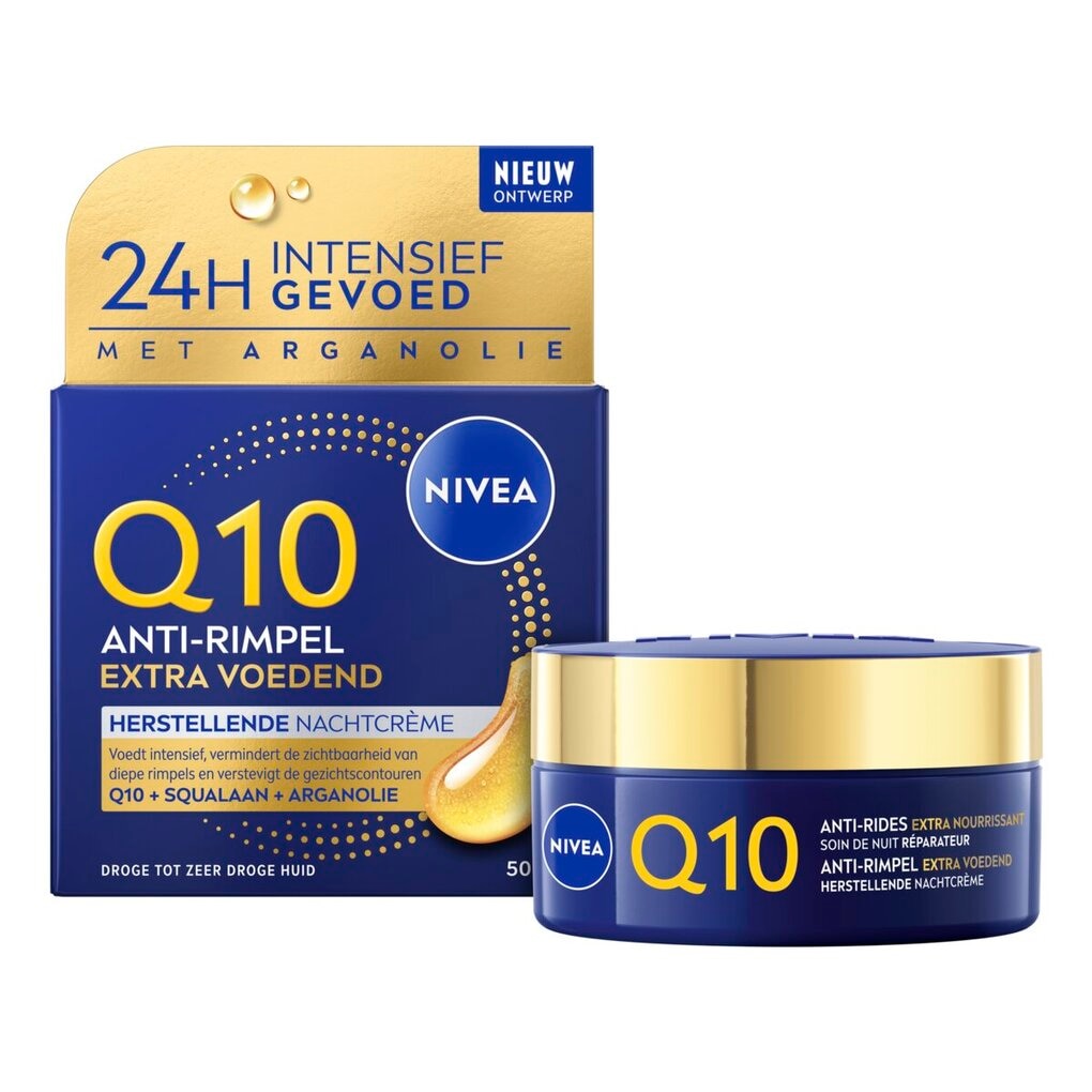 NIVEA Q10 Anti-Rimpel Extra Voedend Herstellende Nachtcrème NIVEA Q10 Anti-Rimpel Extra Voedend Herstellende Nachtcrème