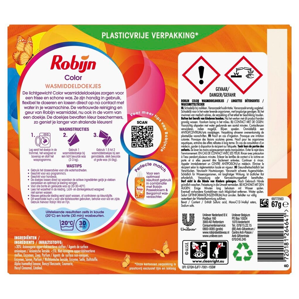 Robijn Color Wasmiddeldoekjes