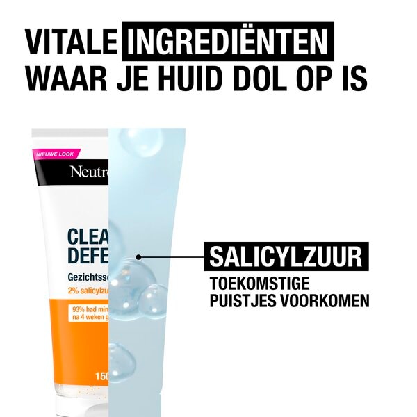 Neutrogena Clear & Defend 2% Salicylzuur Gezichtsscrub