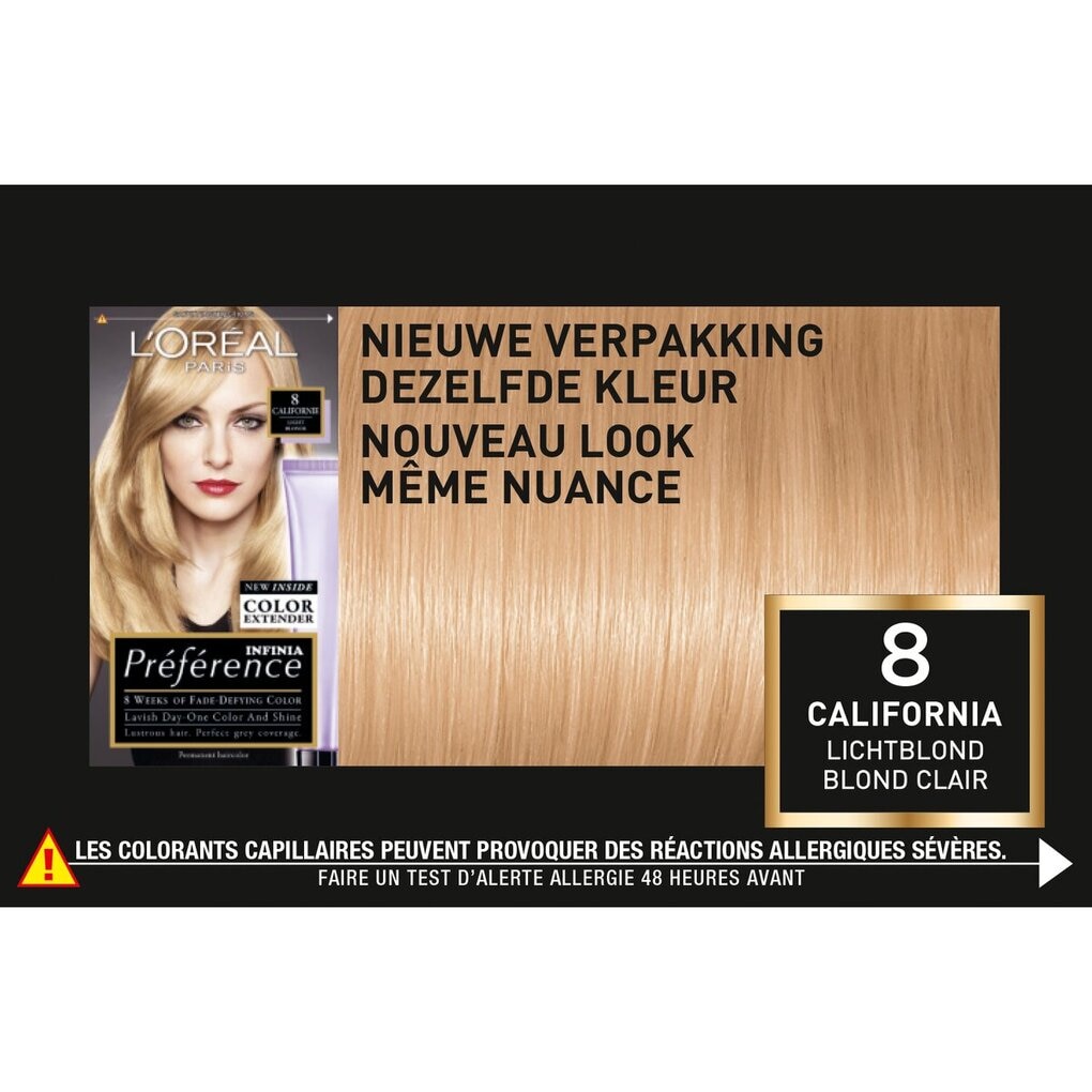 L'Oréal Paris Préférence 8 Lichtblond Permanente Haarkleuring