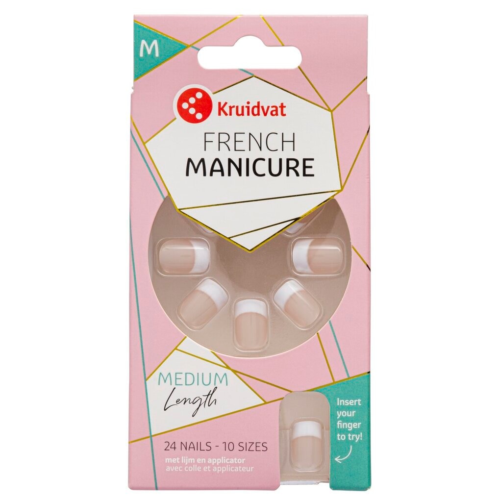 Kruidvat Salon Nails French Manicure Medium Length Kunstnagels