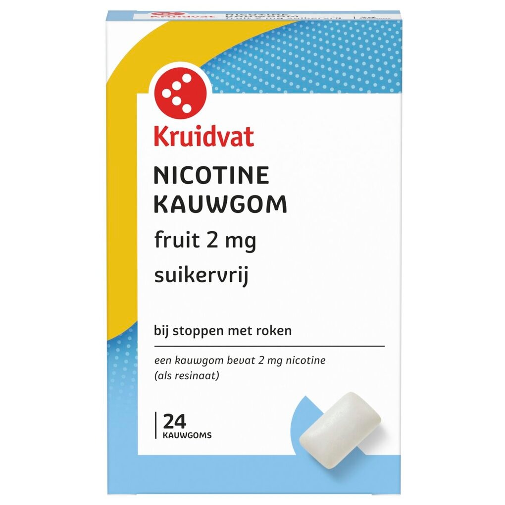 Kruidvat Nicotine Fruit 2mg Suikervrij Kauwgom