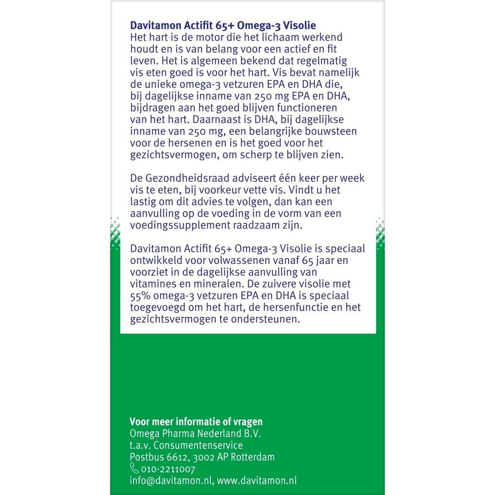Davitamon Actifit 65+ Omega-3 Visolie Multivitamine & Mineralen Capsules
