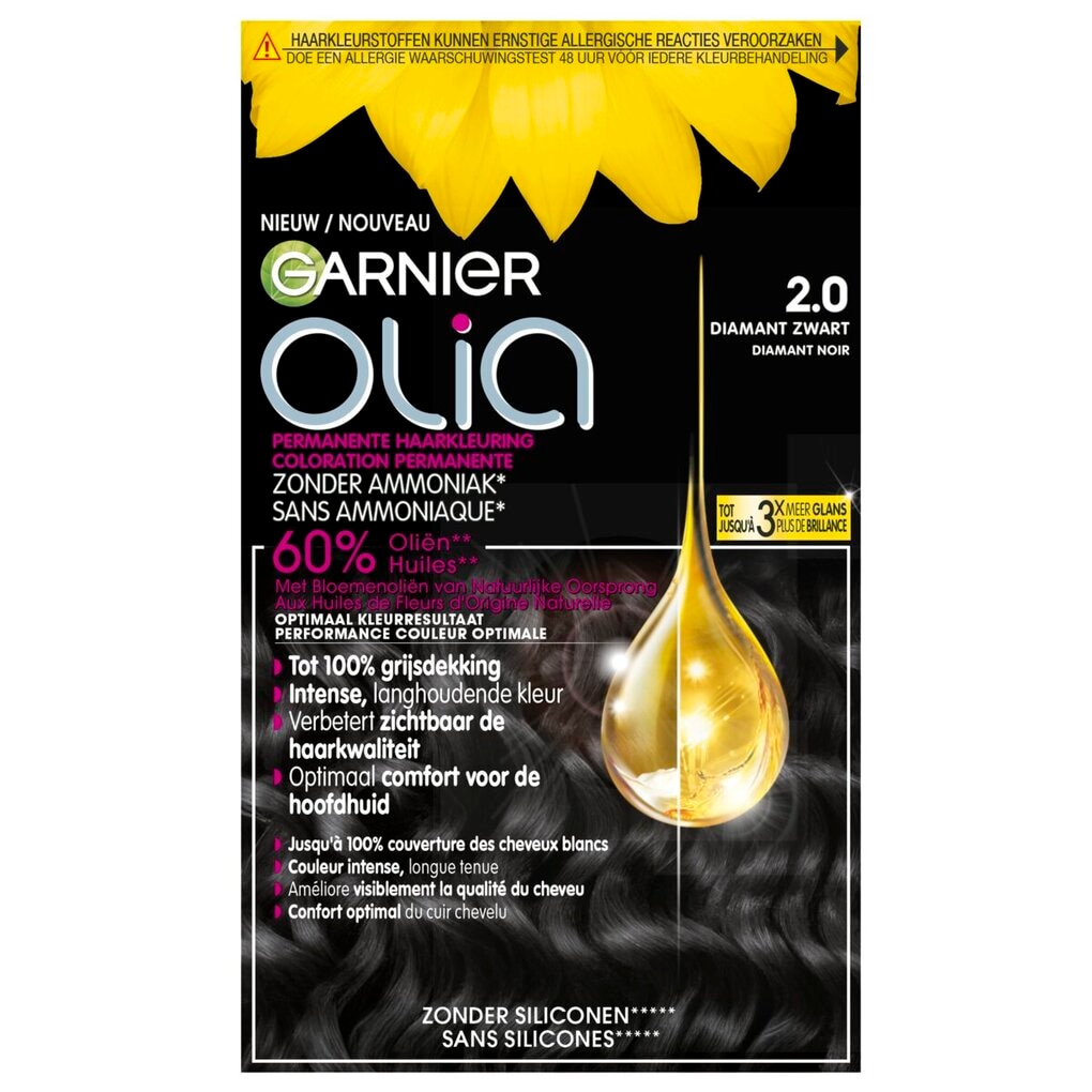 Garnier Olia 2.0 Diamant Zwart Permanente Haarkleuring Garnier Olia 2.0 Diamant Zwart Permanente Haarkleuring