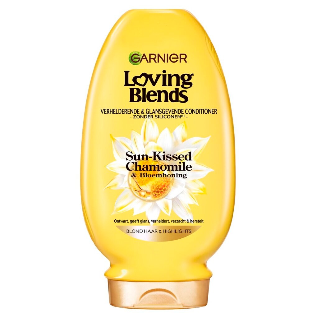 Garnier Loving Blends Sun-Kissed Chamomile & Bloemenhoning Verhelderende & Glansgevende Conditioner Garnier Loving Blends Sun-Kissed Chamomile & Bloemenhoning Verhelderende & Glansgevende Conditioner