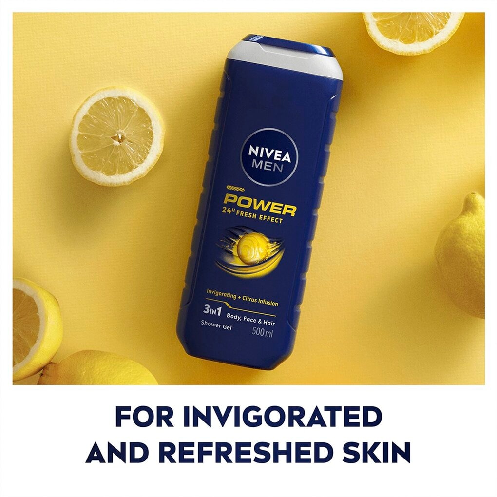 NIVEA Men Power 24H Fresh Effect 3-in-1 Douchegel