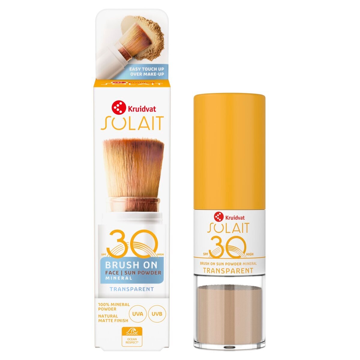 Afbeelding van Kruidvat Solait SPF30 Brush on Face Transparant Sun Powder - 4g
