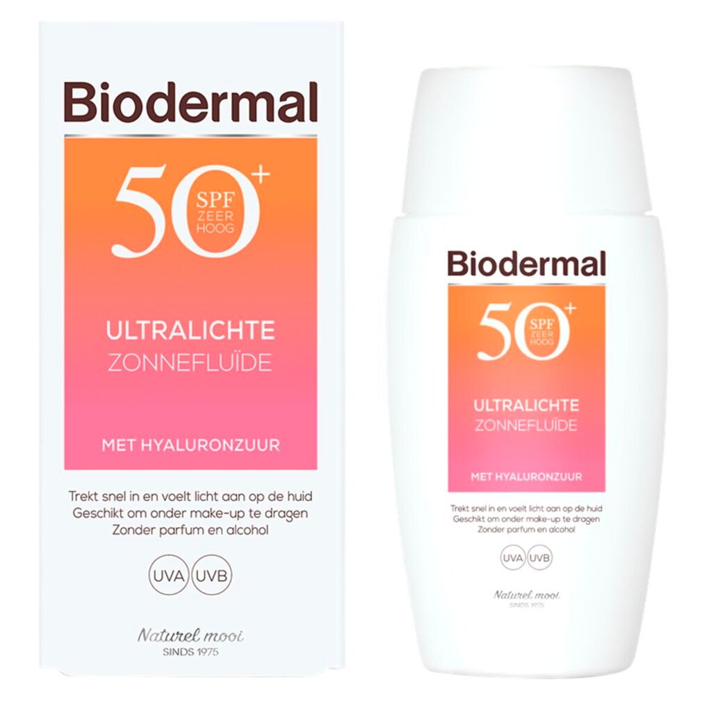 Biodermal Ultralichte Zonnefluïde SPF50+ met Hyaluronzuur