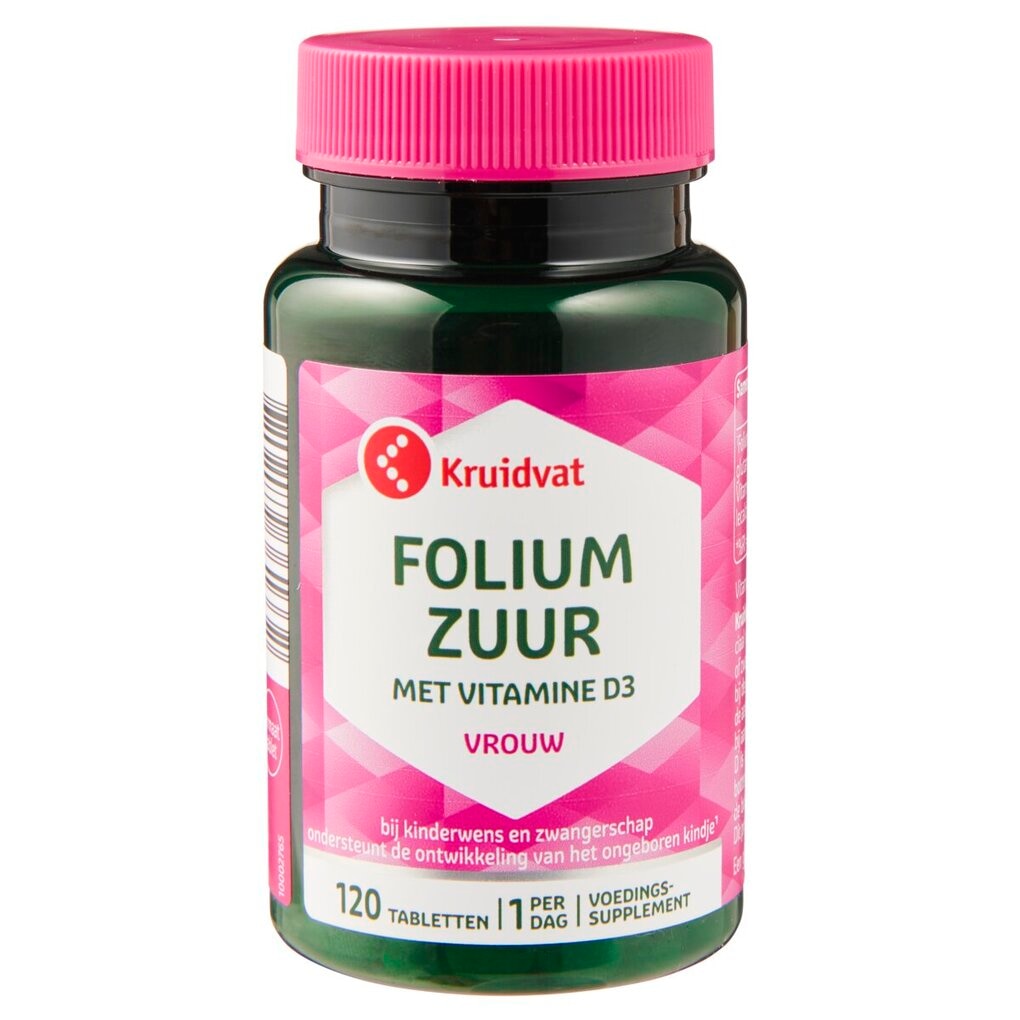 Kruidvat Foliumzuur met Vitamine D3 Tabletten