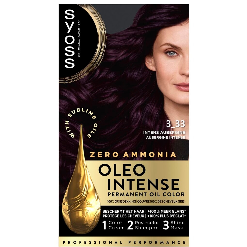Syoss Oleo Intense 3-33 Intens Aubergine Permanente Haarkleuring