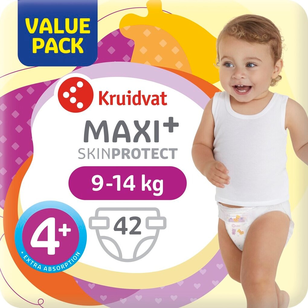 Kruidvat Maxi Plus Maat 4+ Luiers Valuepack Kruidvat Maxi Plus Maat 4+ Luiers Valuepack