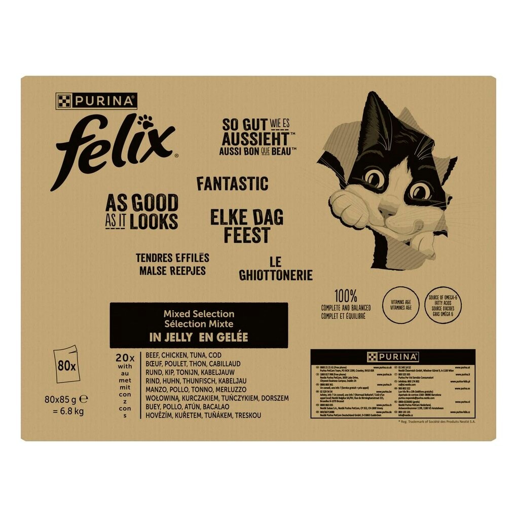 Purina Felix Elke Dag Feest Mix Selectie in Gelei Kattenvoer