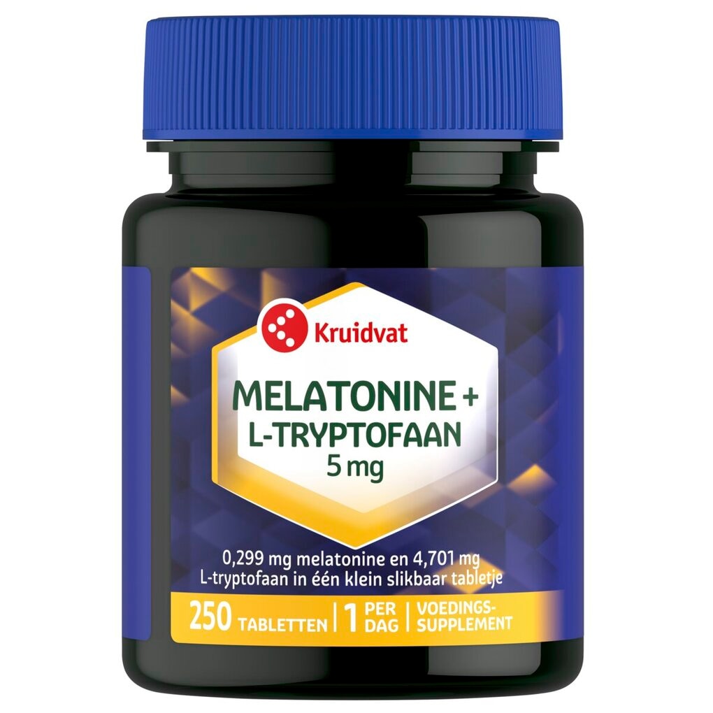 Kruidvat Melatonine + L-Tryptofaan 5 Mg Tabletten Kruidvat Melatonine + L-Tryptofaan 5 Mg Tabletten