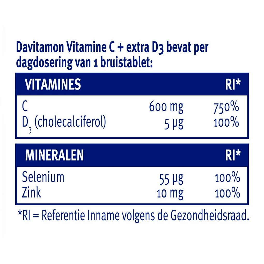 Davitamon Vitamine C + Extra D3 Bruistabletten