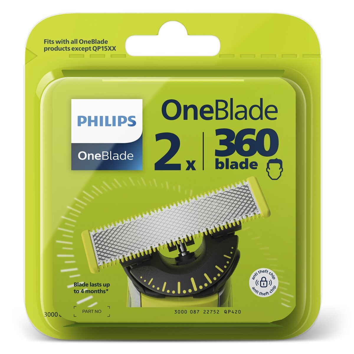 Philips OneBlade 360 scheermesjes - QP420/50 - 2 mesjes