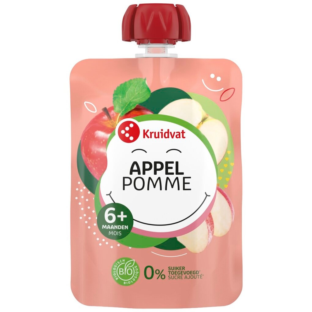Kruidvat 6+M Bio Appel Knijpzakje Kruidvat 6+M Bio Appel Knijpzakje