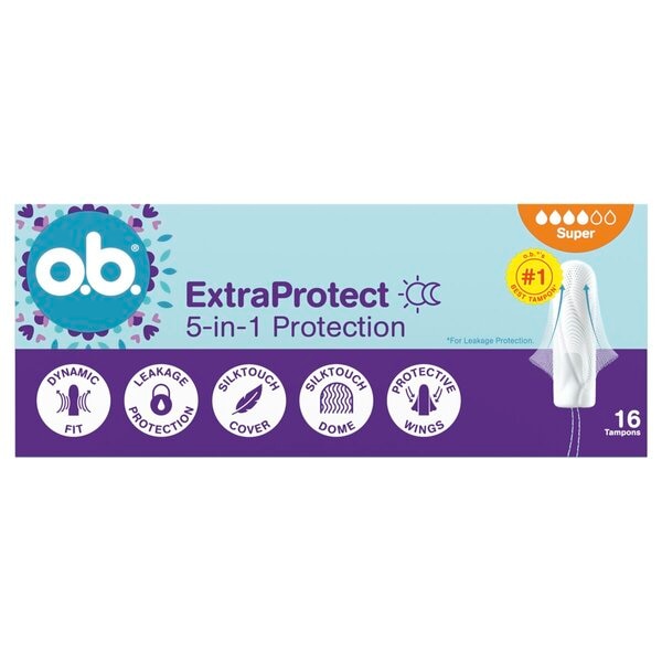 o.b. ExtraProtect 5-in-1 Protection Super Tampons