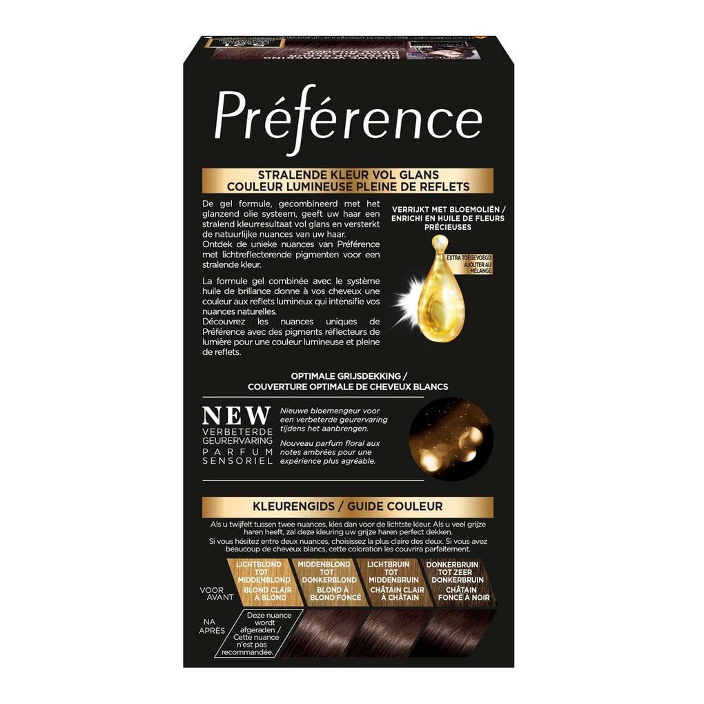 L'Oréal Paris Préférence 5.21 Koel Lichtbruin Permanente Haarkleuring