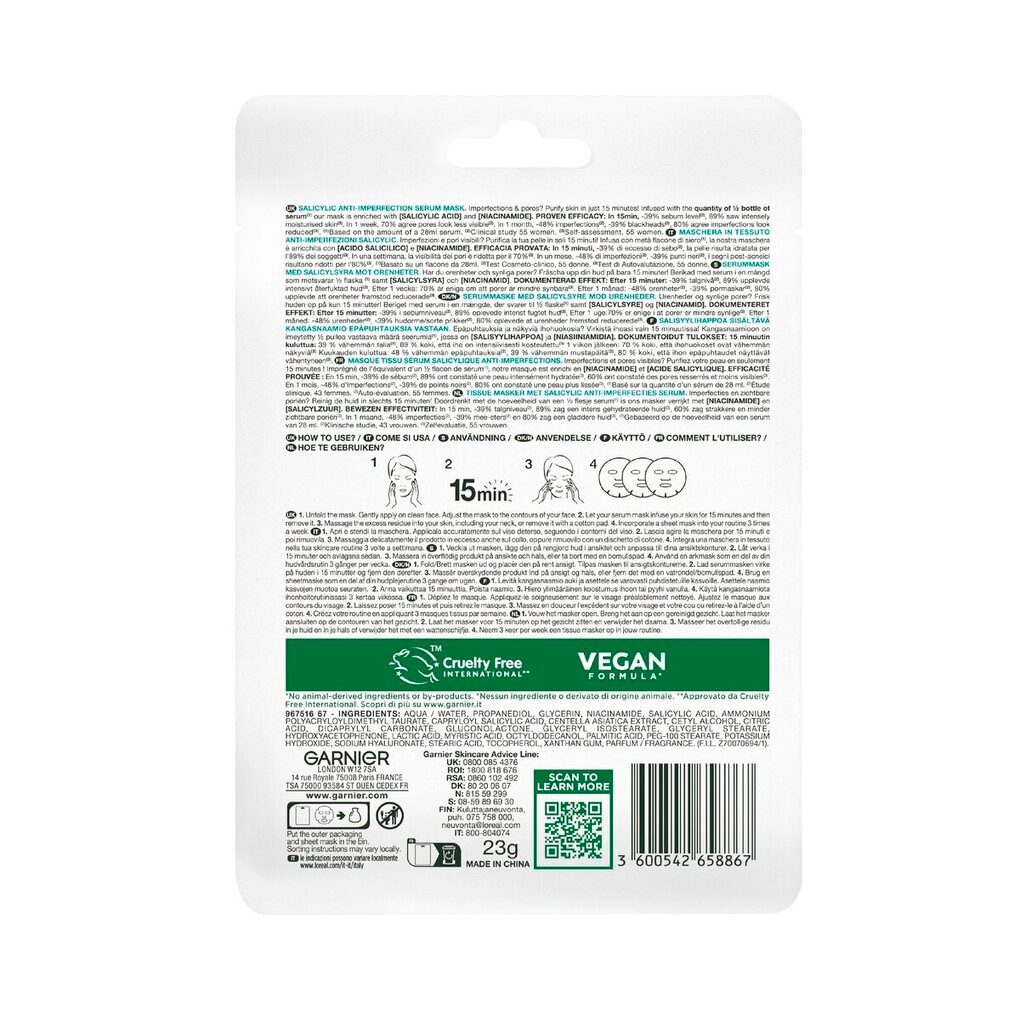 Garnier PureActive Salicylic Anti-Imperfections Serum Mask