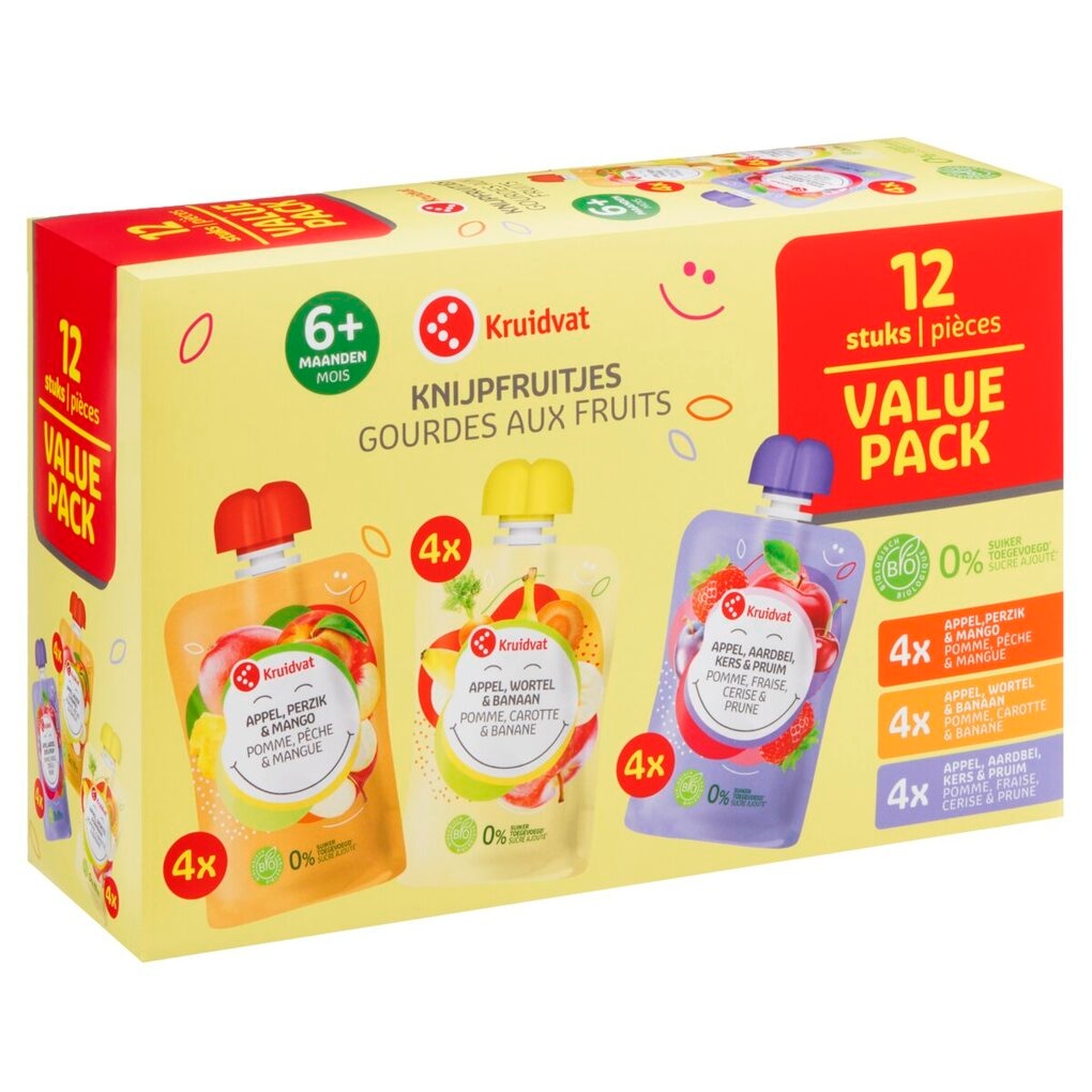 Kruidvat 6+M Bio Knijpfruitjes