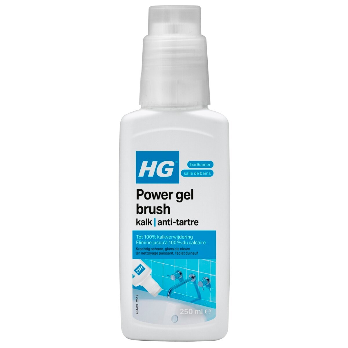 Afbeelding van HG Kalk Power Gel Brush Ontkalkmiddel - 250ml