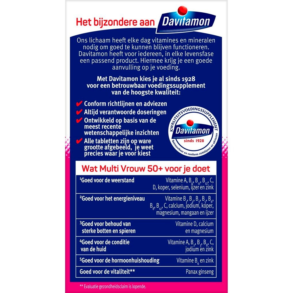Davitamon Multi Vrouw 50+ Tabletten