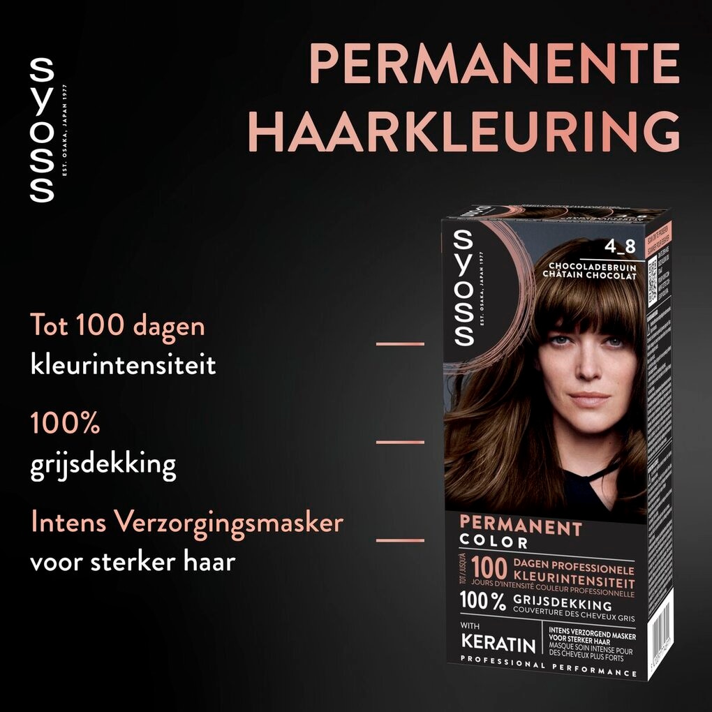 Syoss 4-8 Chocoladebruin Permanente Haarkleuring
