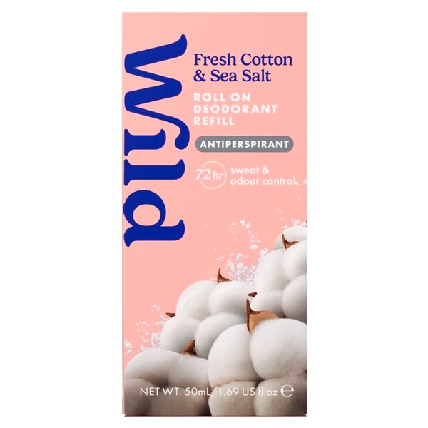 Wild Fresh Cotton & Sea Salt Antiperspirant Deodorant Roll-On Navulling
