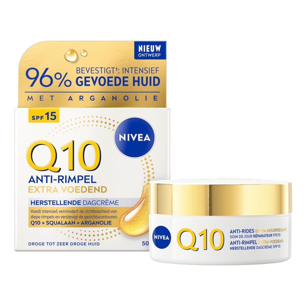 NIVEA Q10 Anti-Rimpel Extra Voedend SPF15 Herstellende Dagcrème NIVEA Q10 Anti-Rimpel Extra Voedend SPF15 Herstellende Dagcrème