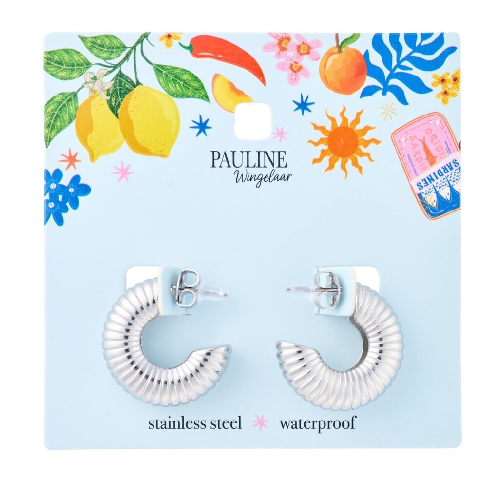 Pauline Wingelaar Hoop Oorbellen met Ribbelstructuur