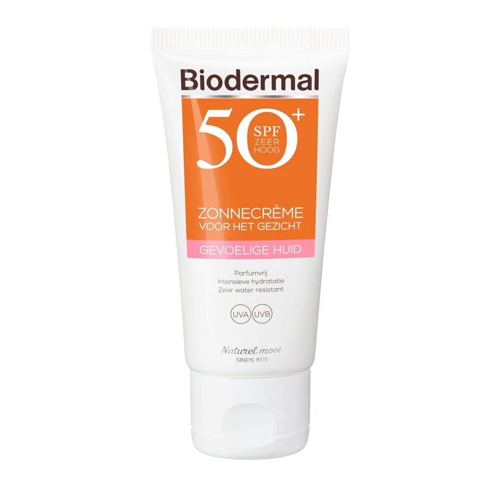 Biodermal Gevoelige Huid SPF50+ Zonnecrème voor je Gezicht
