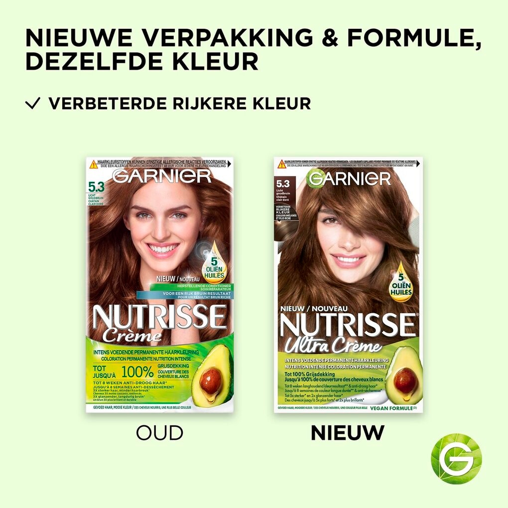 Garnier Nutrisse Ultra Crème 5.3 Licht Goudbruin Permanente Haarkleuring