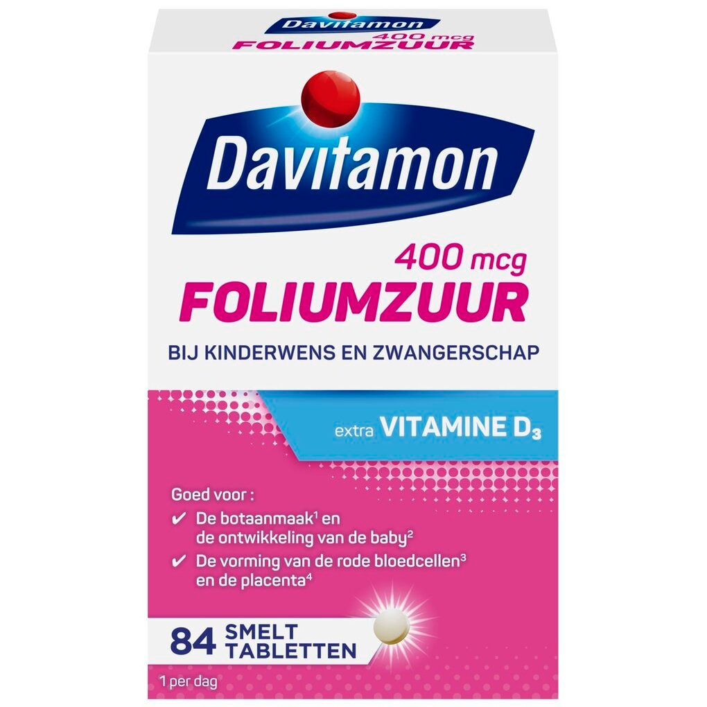 Davitamon Foliumzuur Extra Vitamine D3 Smelttabletten