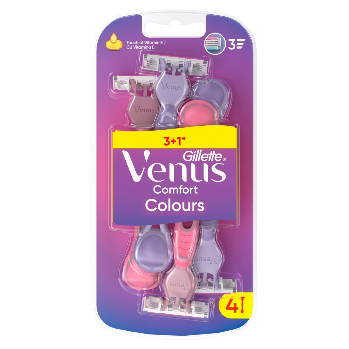 Afbeelding van Gillette Venus Comfort Colours Wegwerpscheermesjes - 4 stuks