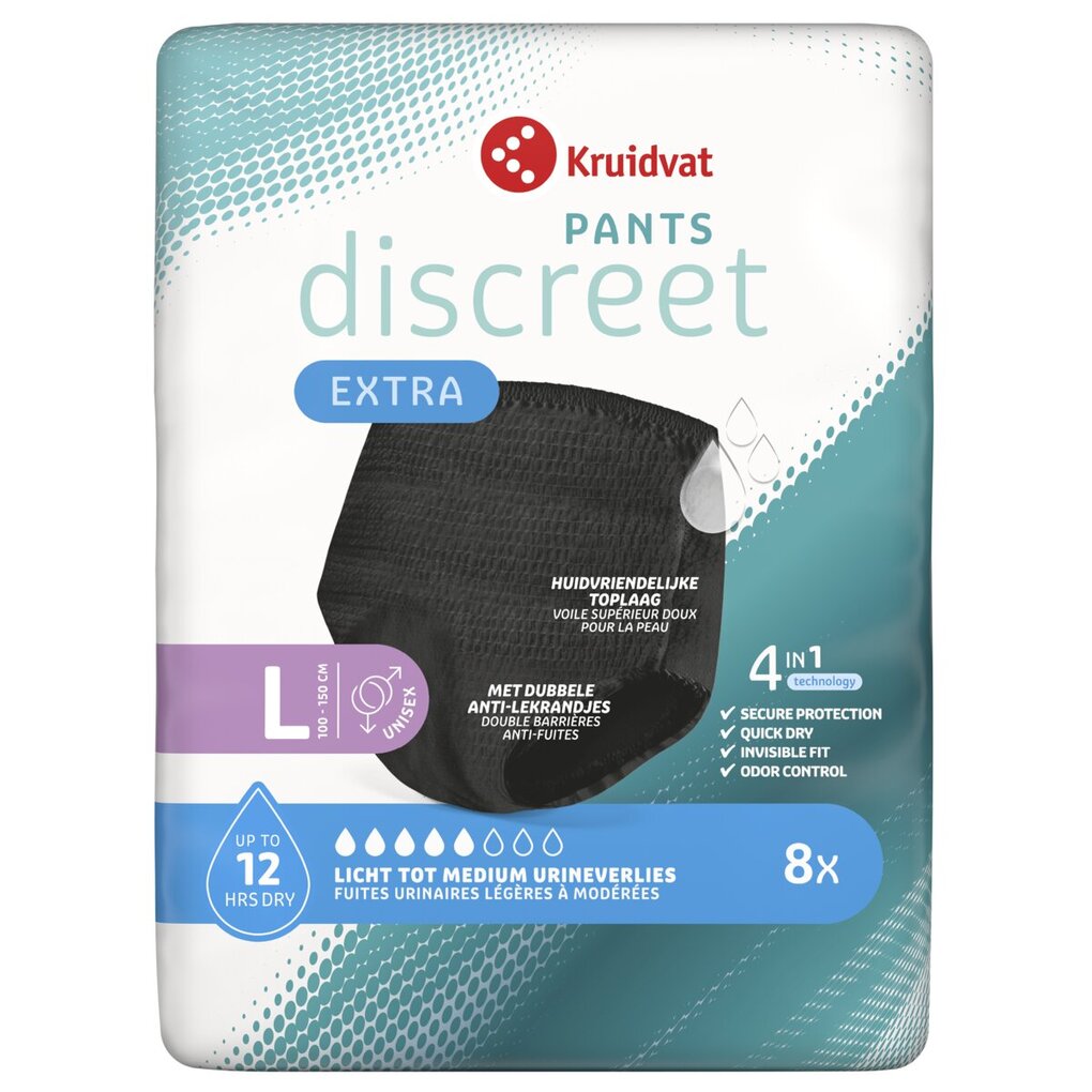 Kruidvat Discreet Protection Unisex Large Incontinentiebroekjes Kruidvat Discreet Protection Unisex Large Incontinentiebroekjes