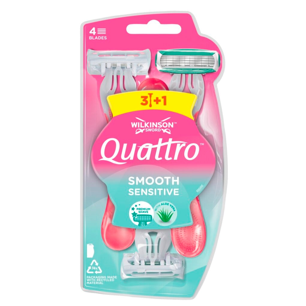 Wilkinson Sword Quattro Smooth Sensitive Wegwerpscheermesjes