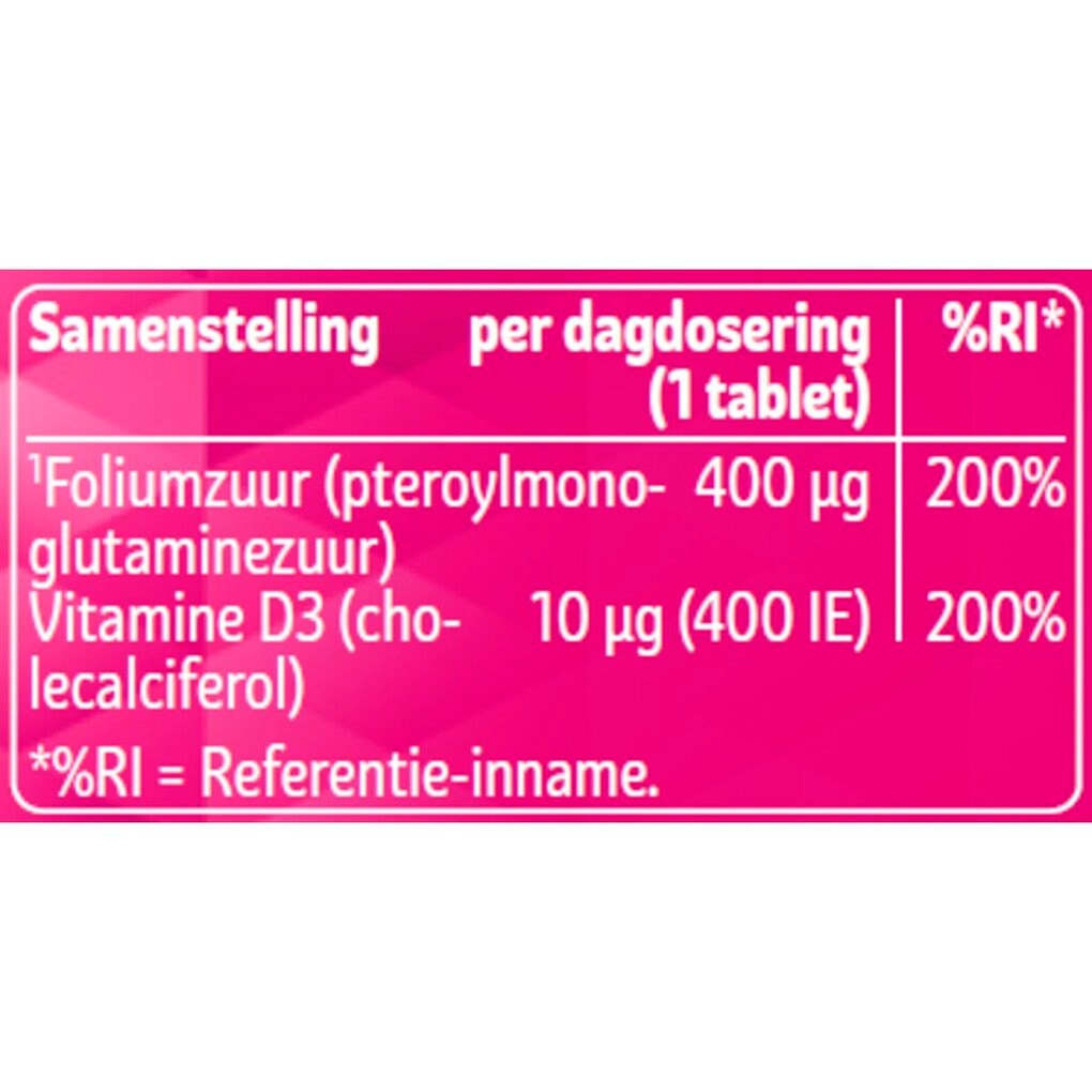Kruidvat Foliumzuur met Vitamine D3 Tabletten
