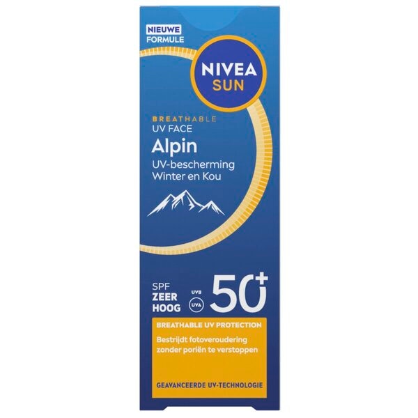 NIVEA Sun Breathable Uv Face Alpin SPF50+ Zonnecrème