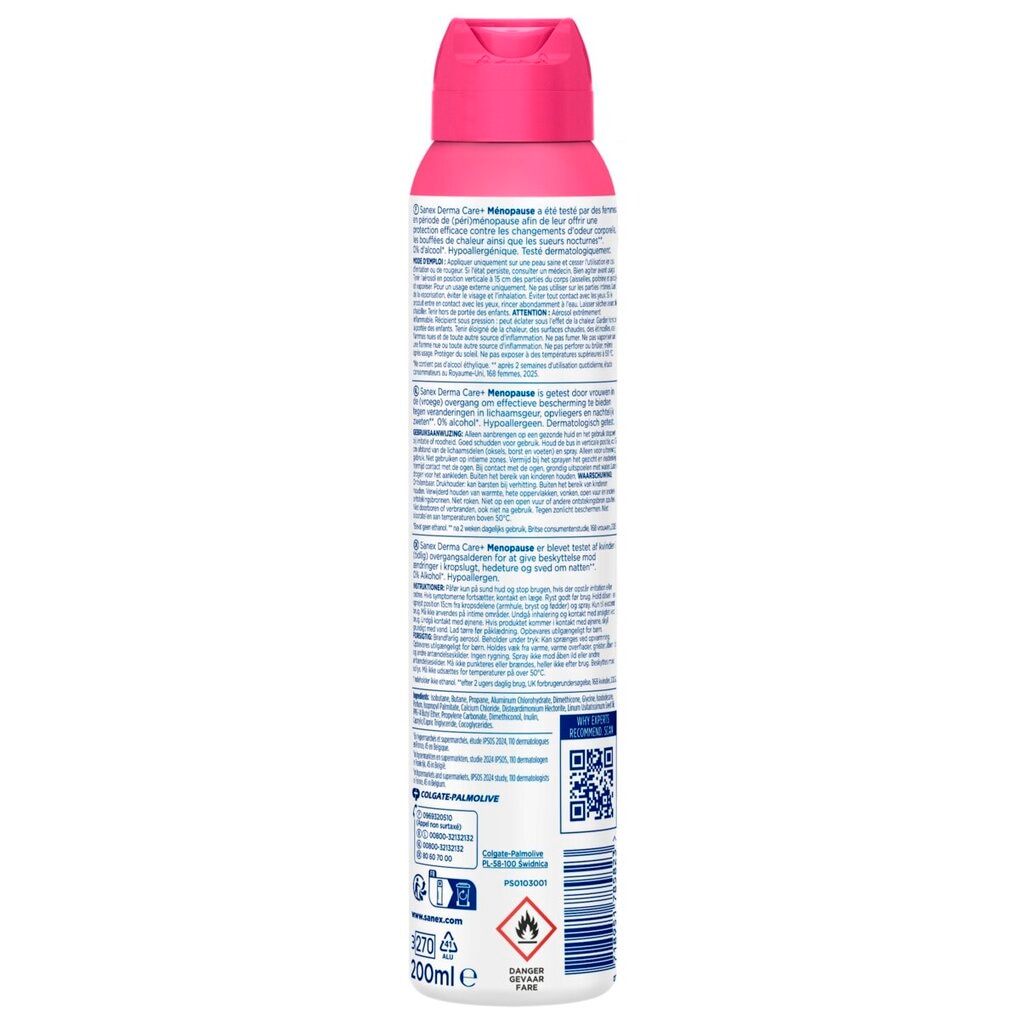 Sanex Derma Care+ Menopause Antitranspirant Spray