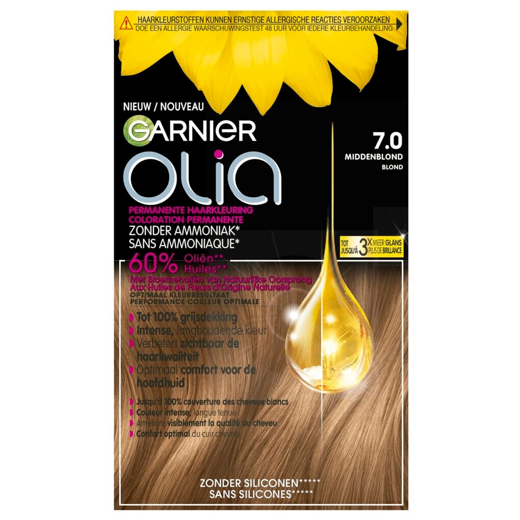 Garnier Olia 7.0 Middenblond Permanente Permanente Haarverf Garnier Olia 7.0 Middenblond Permanente Permanente Haarverf