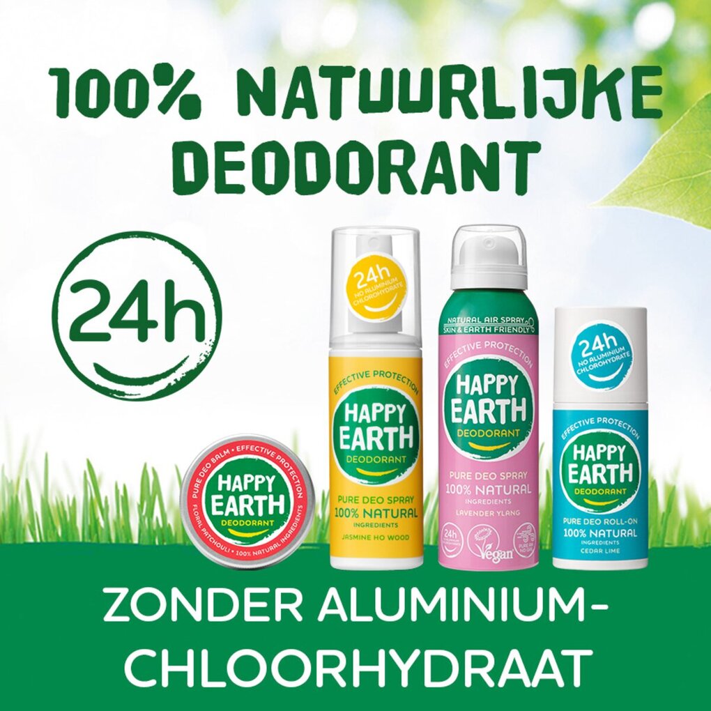 Happy Earth 100% Natural Pure Crystal Geurloze Deodorant Stick