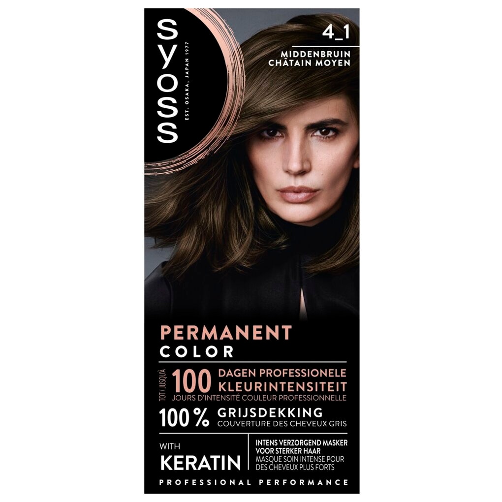 Syoss 4-1 Middenbruin Permanente Haarkleuring