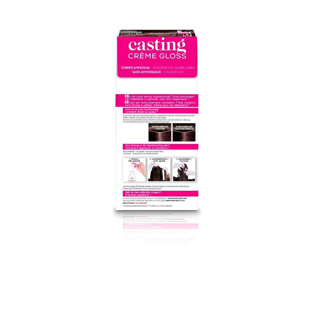L'Oréal Paris Casting Crème Gloss 400 Middenbruin Semi-Permanente Haarkleuring