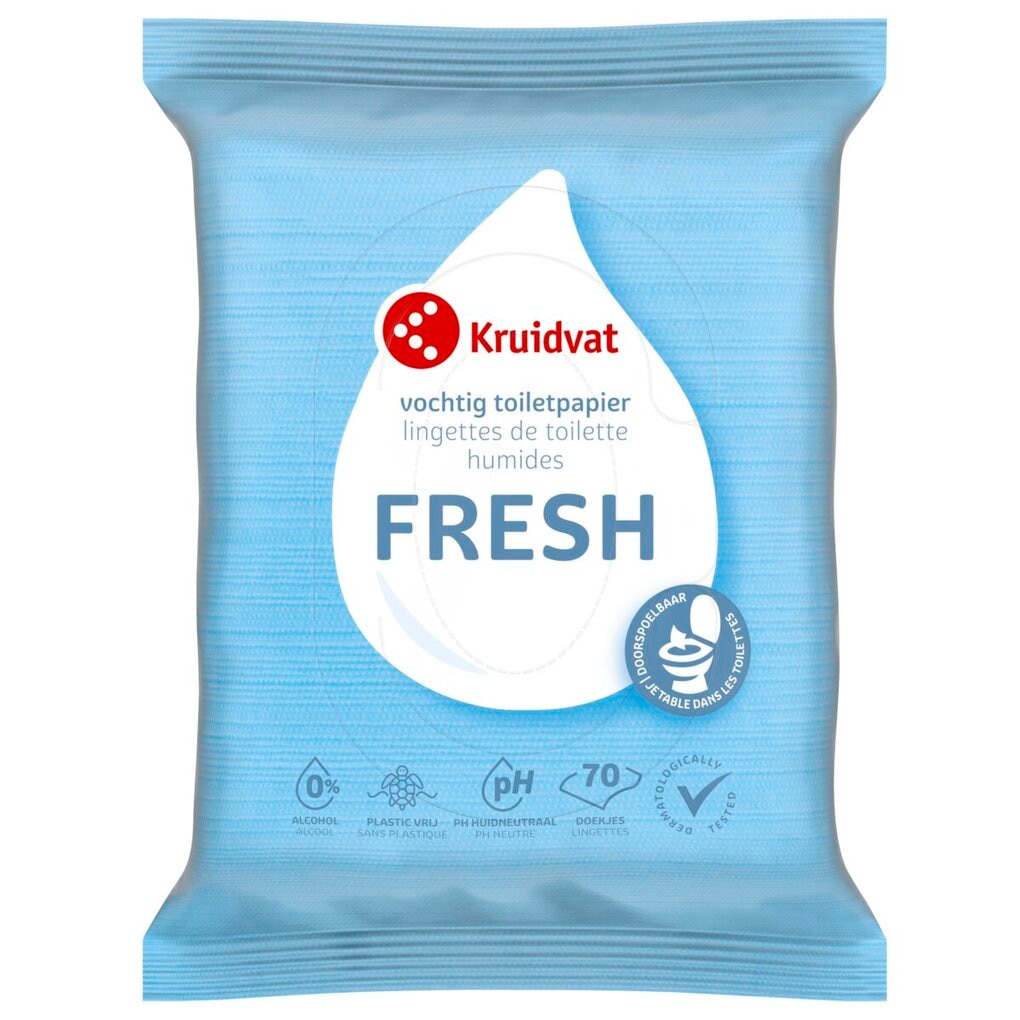 Afbeelding van Kruidvat Fresh Vochtig Toiletpapier - 70 stuks